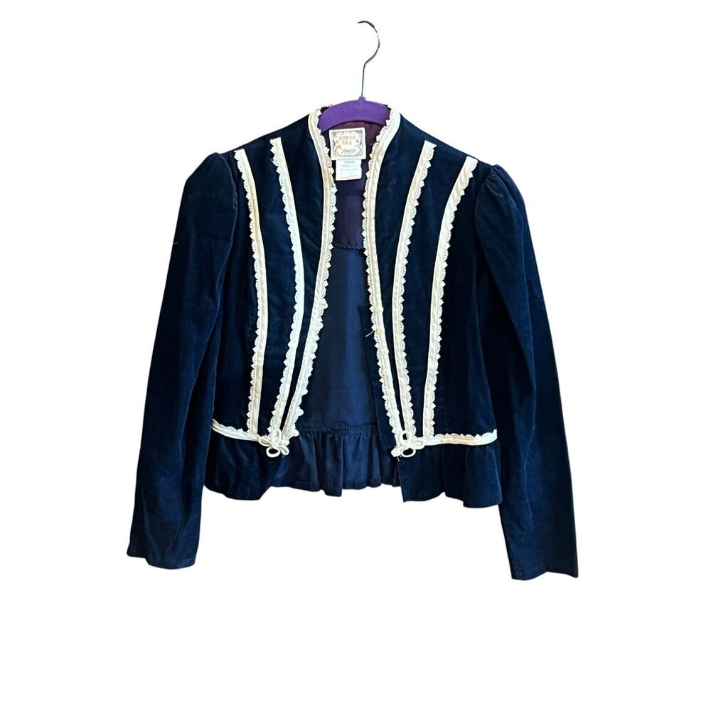 Gunne Sax vintage 70’s prairie Victorian velvet romantic  jacket 7 regancycore - Picture 2 of 8